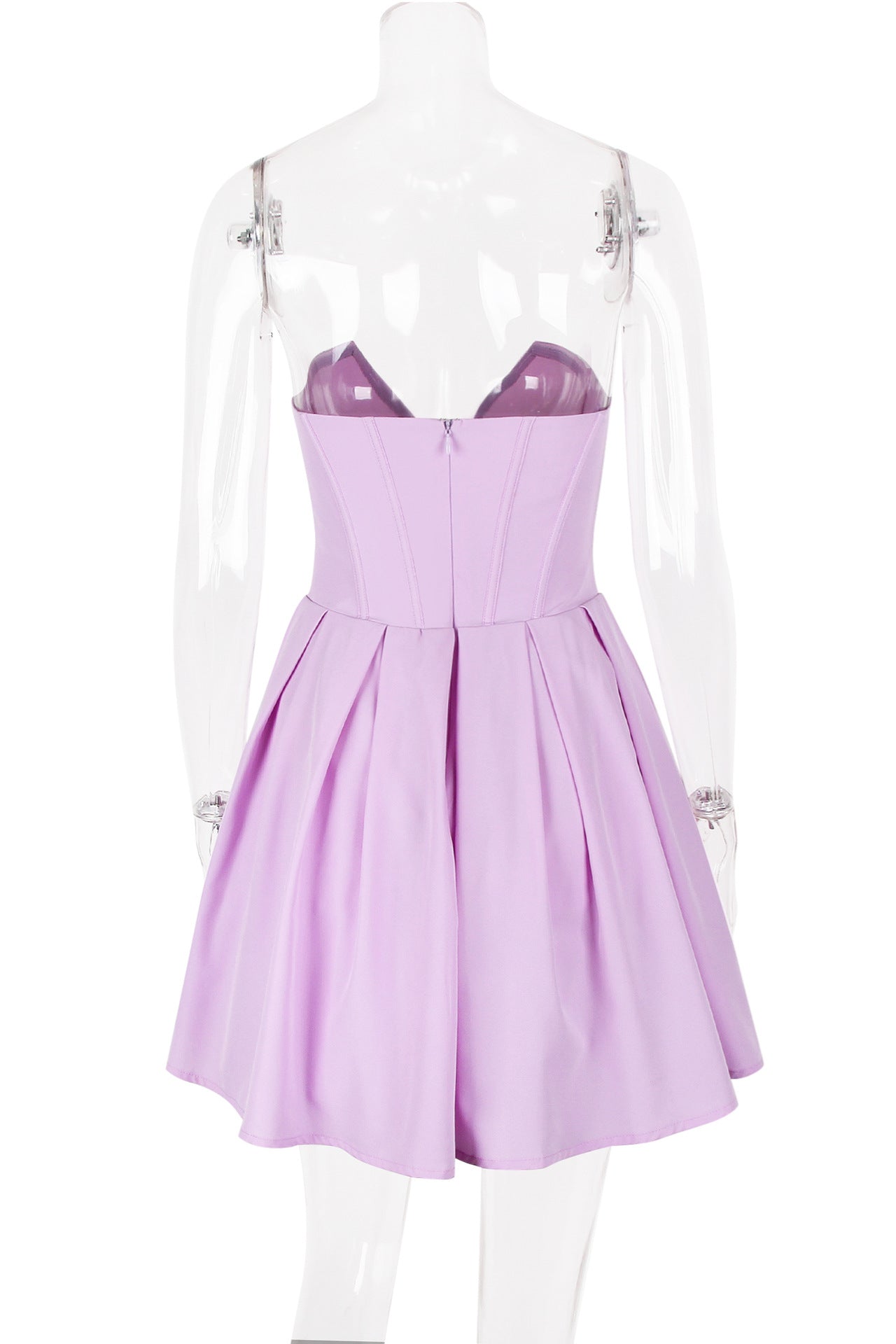 V-neck Pink Pleated Short Party Dress